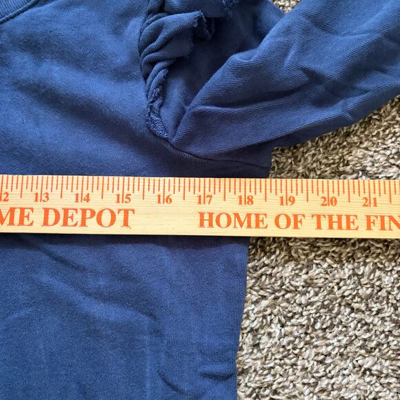 Z Supply Long Sleeve Dress M Blue Tie Dye Henley Ruffle Modest Minimalist NWT - Picture 5 of 8